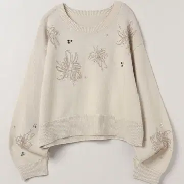 JEANASIS 지나시스 플라워 비쥬 숏 풀오버