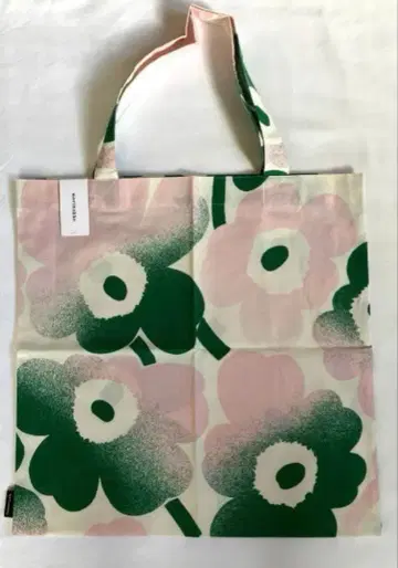 새상품 마리메꼬 토트백 우니코 그린 x 라이트 핑크