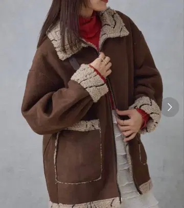 kastane 웨이브 보아 플라이트 자켓 브라운