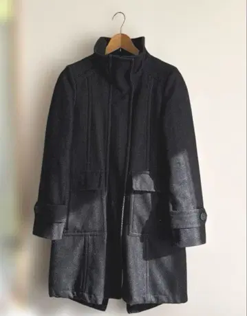 코토니에 울 혼방 스탠드 카라 코트