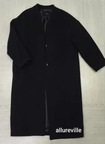 allureville 알아바일 노카라 롱 코트 네이비