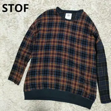 STOF 리버스 길이 니트 울 니트 미들 기장 래글런