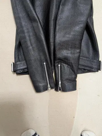 블랙 가죽 라이더 자켓