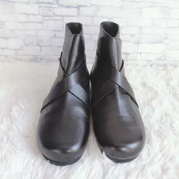 미사용 Blute 가죽 숏부츠 블랙 L 25cm