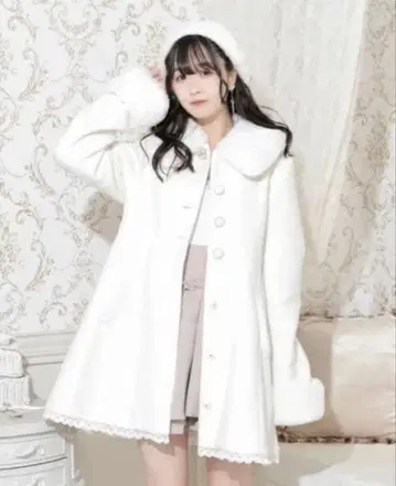 Noemie 아가씨 2way 와플 스텐카라 코트 M 화이트