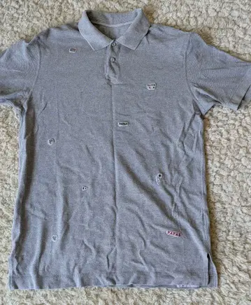 PAPAS 그레이 와펜 피케 셔츠 파파스 M 사이즈