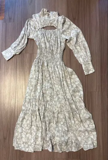 rienda 꽃무늬 롱 원피스 S 사이즈 베이지