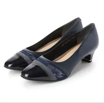 리즐라피네 [ 3E ] 플라워 튤 레이어 펌프스 ( 네이비 메탈릭 )