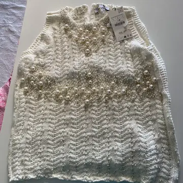 ZARA 펄 니트 베스트