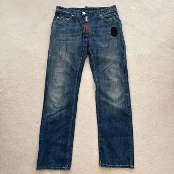 DSQUARED2 다크 블루 스트레이트 레그 데님 팬츠