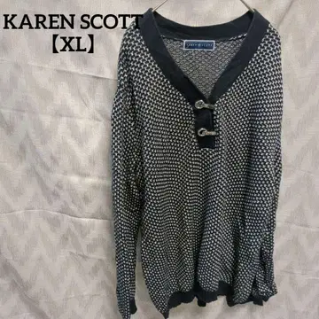 새상품급 KAREN SCOTT [ XL ] 블랙 화이트 니트 가을/겨울
