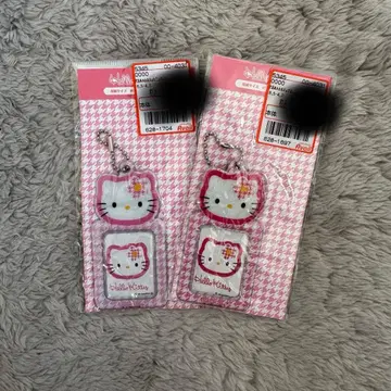 미개봉 새상품! 키티 카오하나 미니 포토 키링 진한 핑크 연한 핑크