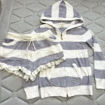 젤라또피케 후드티 숏팬츠 세트 스트라이프 룸웨어 홈웨어