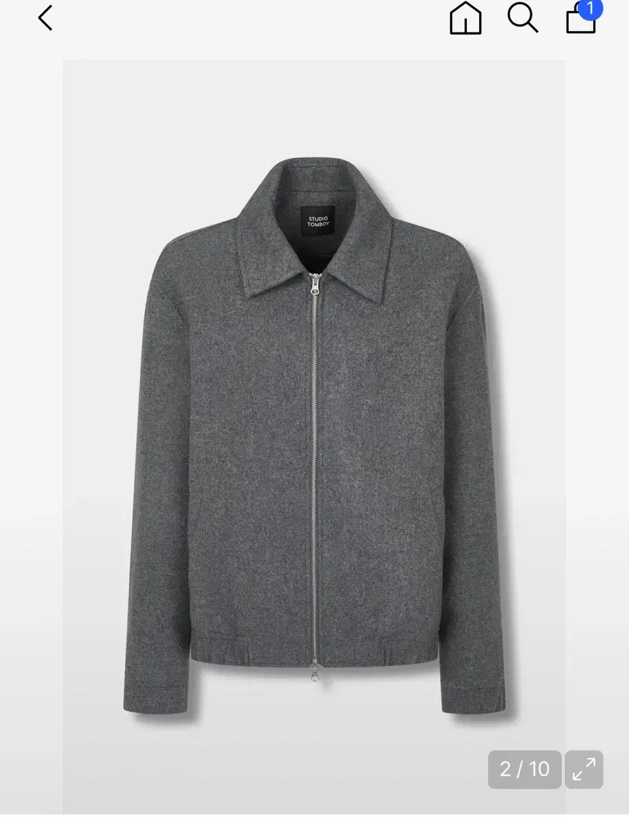 Studio Tomboy Handmade Wool Zip-up Jumper Grey M