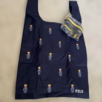 Polo 곰 무늬 에코백 네이비