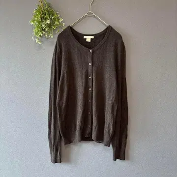 에이치앤엠 [XS] 고급 심플 면 100% 긴팔 크루넥 가디건