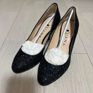 다이애나 블랙 글리터 하이힐