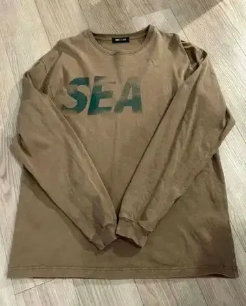 즉시 완판! WIND AND SEA 롱T 브라운 L 유즈드 가공