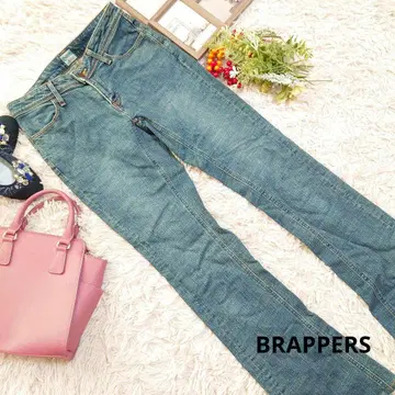 일본제 BRAPPERS 데님/청바지 (S 상당) 인디고 블루/소가죽