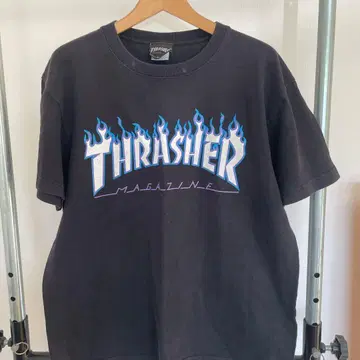 THRASHER 프레임 로고 티셔츠 L 블랙