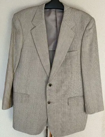 MAGIKASER 사이즈 M 베이지 체크 무늬 테일러드 자켓