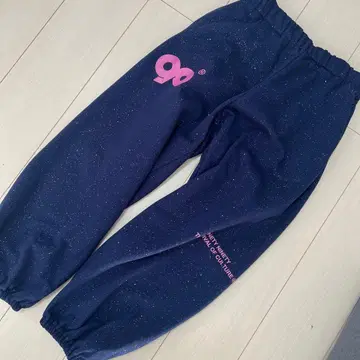 9090girl 90 Logo Glitter Sweat Pants