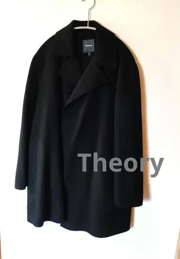 띠어리 캐시미어 혼방 울 코트 Theory 미들 기장 블랙