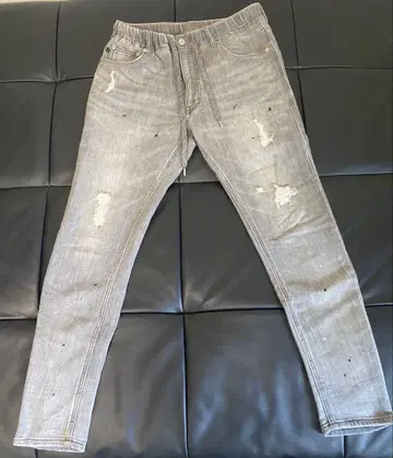 objekt 데미지 가공 그레이 데님 팬츠 M