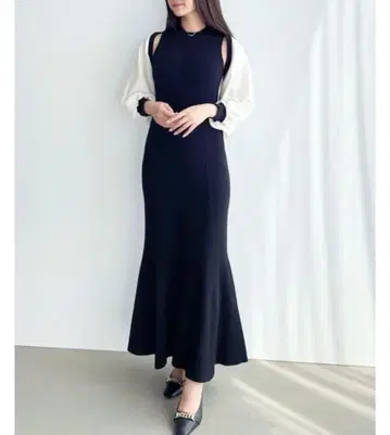 시어 볼레로 세트 머메이드 니트 원피스 RESEXXY