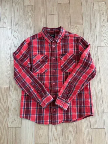RVCA 빨간색 계열 체크 무늬 플란넬 셔츠 레귤러핏