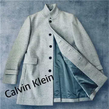 Calvin Klein 캘빈클라인 그레이 L 히든 버튼 캐시미어 혼방