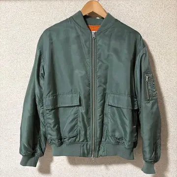 Ray BEAMS MA-1 자켓 올리브 그린
