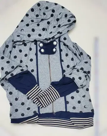 플라보아 도트 무늬 후드 부착 후드티