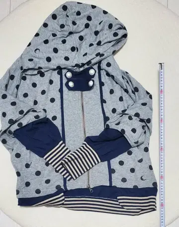 플라보아 도트 무늬 후드 부착 후드티