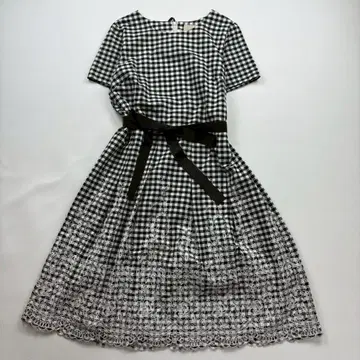 로즈 티아라 46 깅엄 체크 원피스