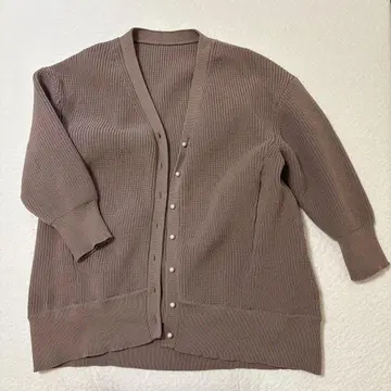 COHINA 펄 버튼 롱 니트 가디건