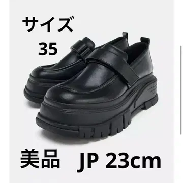 ZARA 플랫폼 로퍼 35 23cm 가죽 신발