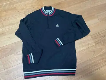 adidas 골프 집업 스웨터 L 블랙 울 50%