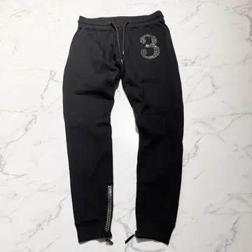 1PIU1UGUALE3 RELAX 큐빅 3 로고 조거 팬츠 M 블랙