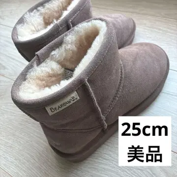BEARPAW 브라운 무스탕 숏부츠 새상품급 25cm