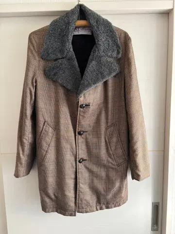 CUSTOM STYLED 브라운 체크 체스터 코트