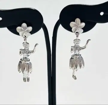 하와이안 주얼리 귀걸이 플루메리아 실버 925 플라 댄스