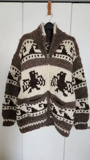 캐나다제 카우친 니트 스웨터 L 상당