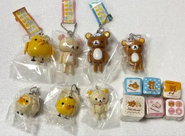 당시물 리락쿠마 블랑 블랑 키체인 7개 압축 타월 6개 세트