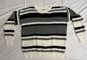 스트라이프 디자인 스웨터 XL