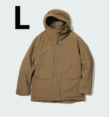 UNIQLO 311-449723 유니클로 하이브리드 다운 후드티 브라운