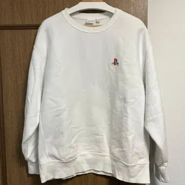 PlayStation 로고 맨투맨 트레이닝복 XL 화이트