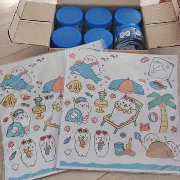 [세트] 시로탄 데코레이션 스티커 2장과 유리병 6개