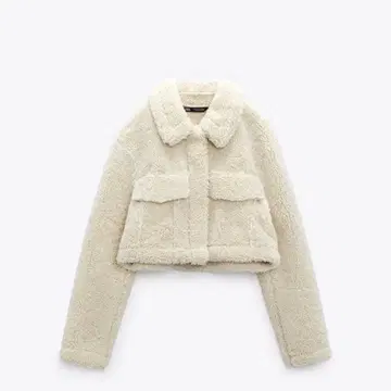 ZARA 크롭 페이크 보아 셔츠 자켓