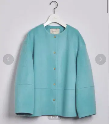 UNITED ARROWS W 노카라 메탈 버튼 숏코트